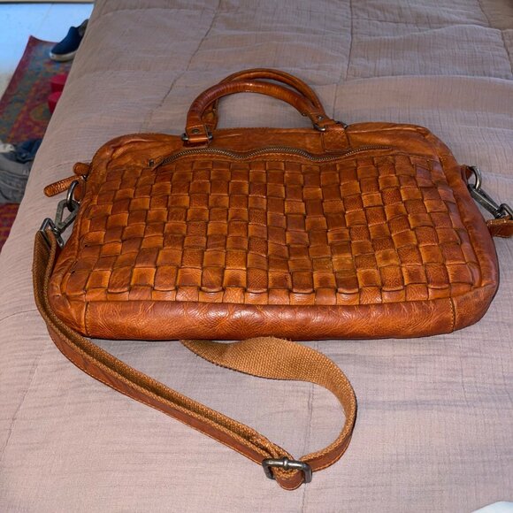Vilenca Holland Womens Laptop Bag Size 15 Brown Leather Messenger Adjustable - Picture 1 of 12